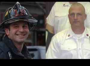 Boston firefighters Michael Kennedy (left) and Lt. Edward Walsh.